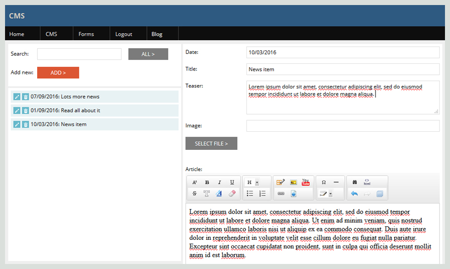 CMS Blog Manager